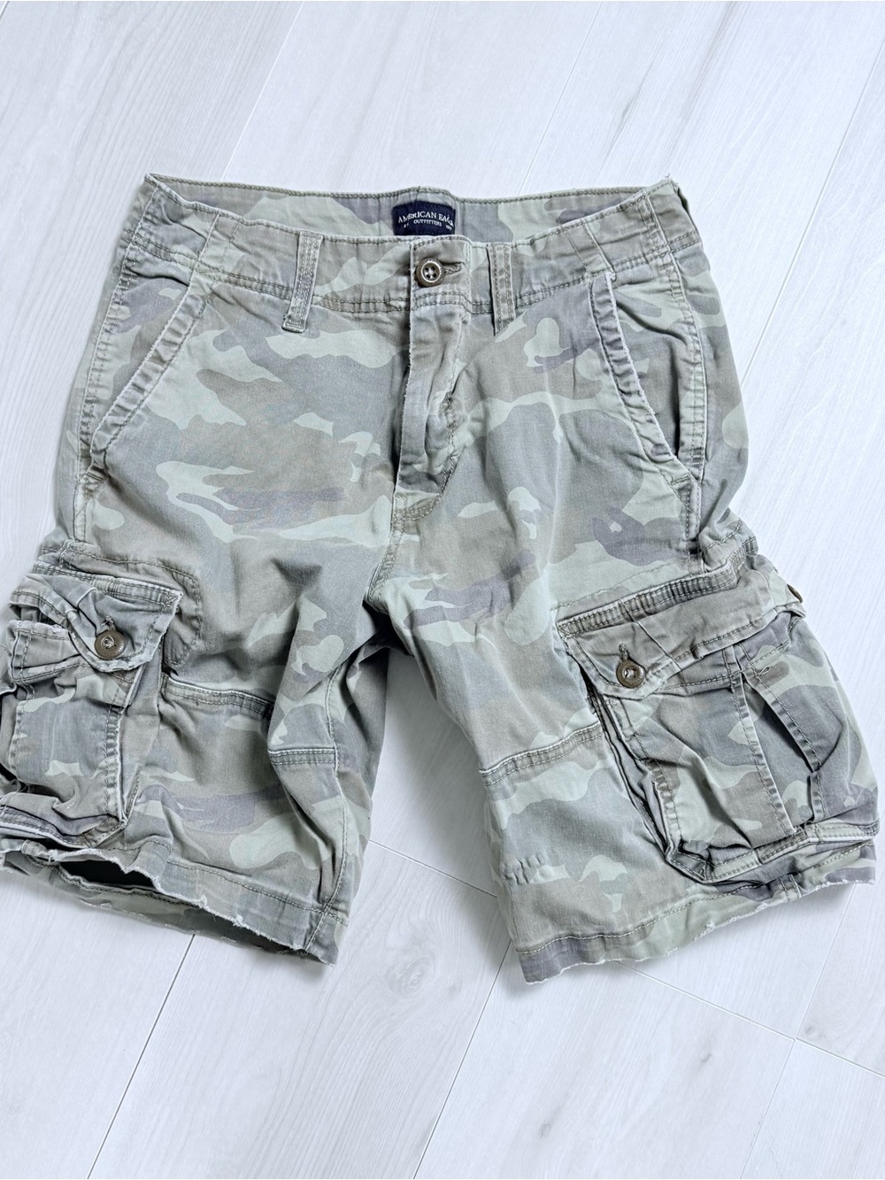 American Eagle Outfitters Men's Camo Cargo Shorts - Gray Green